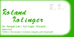 roland kolinger business card